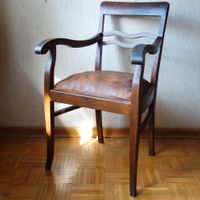 Armlehnstuhl Sessel für Schreibtisch Ritter aus Holz Leder alt Nordrhein-Westfalen - Herzogenrath Vorschau