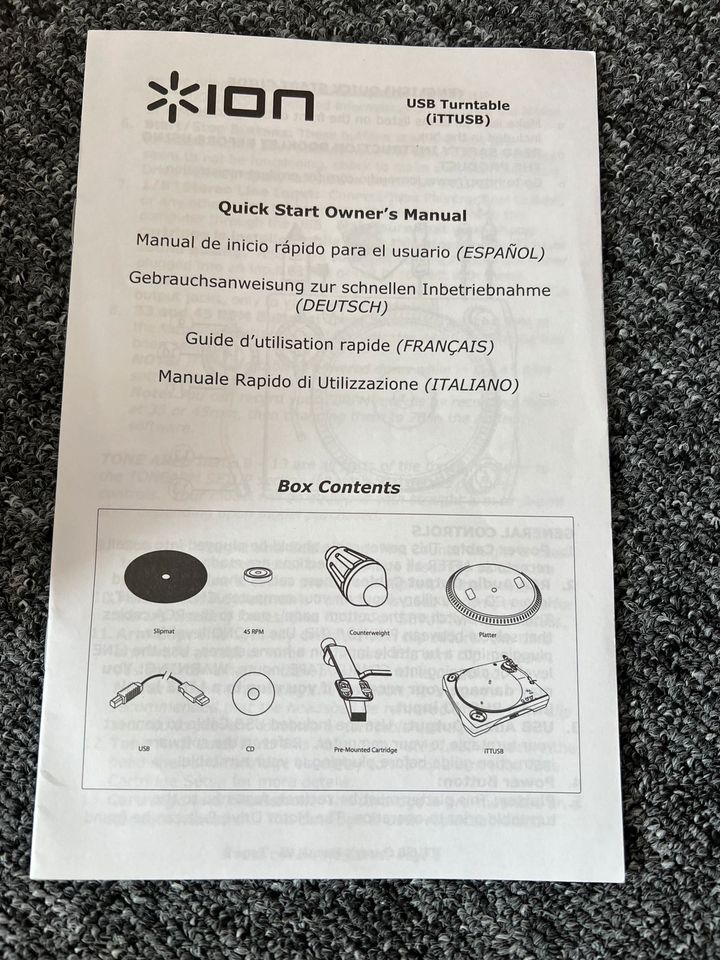 Schallplattenspieler ION iTTUSB neuwertig in Dornstetten