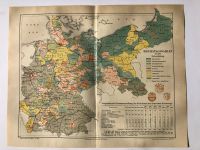 Reichstagswahl 1890 Wahl Parteien Politik Karte Map alt Farbdruck Hessen - Kassel Vorschau