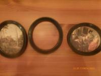 2 kleine Bilder / DDR, Plastikrahmen schwarz, ovale Form Sachsen - Claußnitz Vorschau