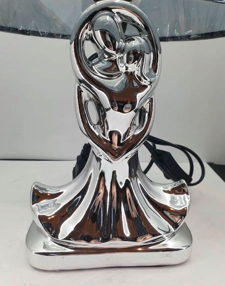 Tischlampe 35cm Deko Glas Lampe Nachttisch Beistelltisch in Essen