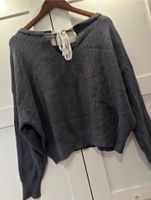 Zara Crop Pulli mit Schleife grau weiß S Knit Nordrhein-Westfalen - Lindlar Vorschau