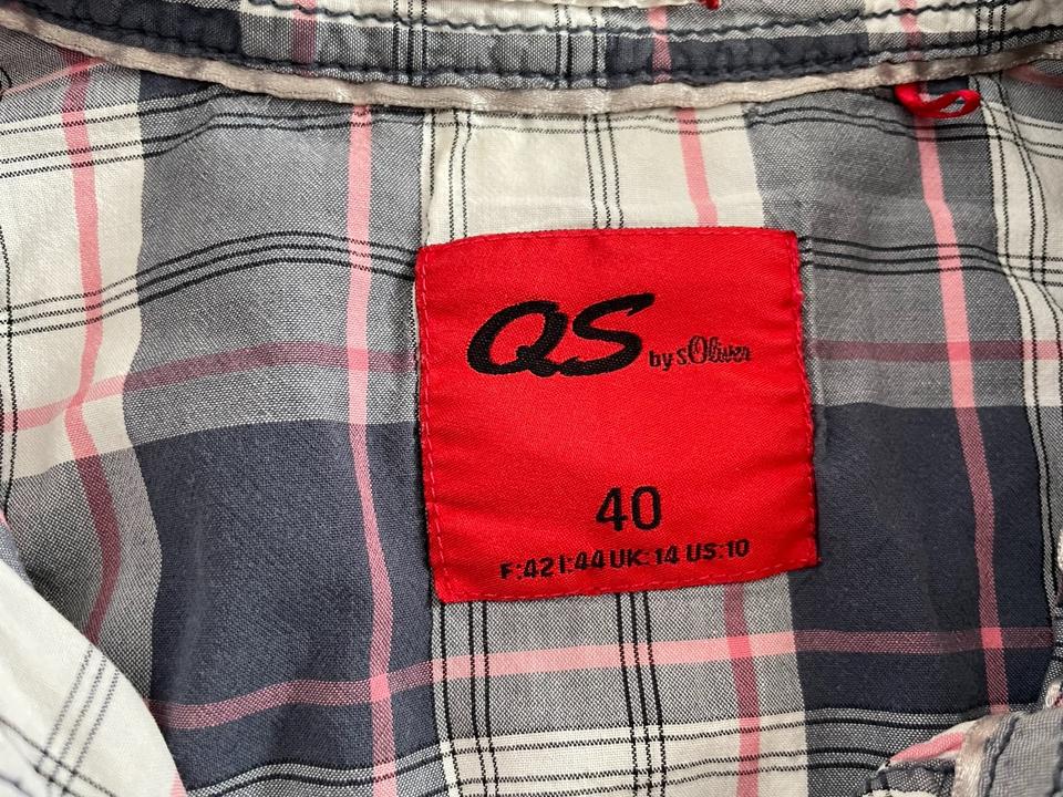 Kurzarm-Bluse kariert Sommer, QS by S. Oliver, Größe 38/40 in Harsefeld