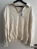 Bershka: Weißer/Ecru Pullover mit V-Ausschnitt (Neu, mit Etikett) Köln - Ehrenfeld Vorschau