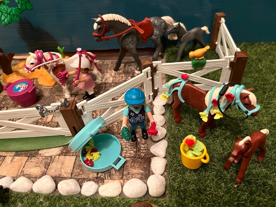 Playmobil 9262 Pferdekoppel, Reiter, Ponys, Pferde in Willich