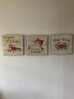 gebrauchte Holzschilder: Welcome Friends, Fresh Lobster, The Crab Niedersachsen - Marxen Vorschau
