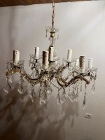 Antiker Kronleuchter Glas Kristalle 1986 Lampe Wohnzimmerlampe Saarland - Schmelz Vorschau