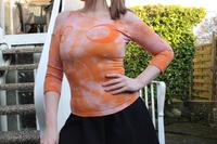 3/4 Arm Shirt, Madonna, weiß mit orange Batik Muster, Gr. S Nordrhein-Westfalen - Haan Vorschau