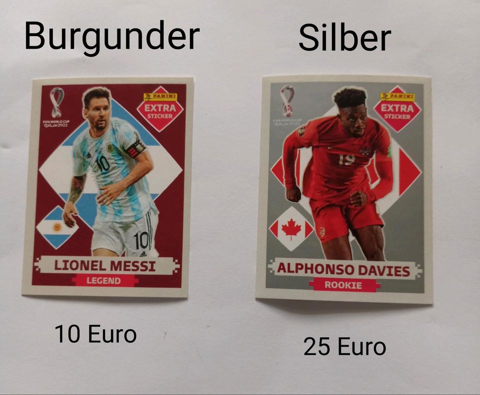 Panini Extra Sticker Burgunder,Bronze,Silber, Gold WM 2022 Fußbal in Berlin