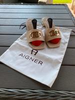 Aigner Sandale in Creme, in Größe 41 Niedersachsen - Munster Vorschau