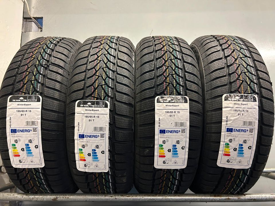 4*NEU* Qualität Winterreifen UNIROYAL 195/65 R15: Montage möglich in Wertingen