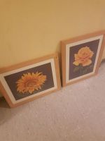 2 Holz-Bilder Maßen ca. 40 x 50 cm Sonnenblume Rose Friedrichshain-Kreuzberg - Kreuzberg Vorschau