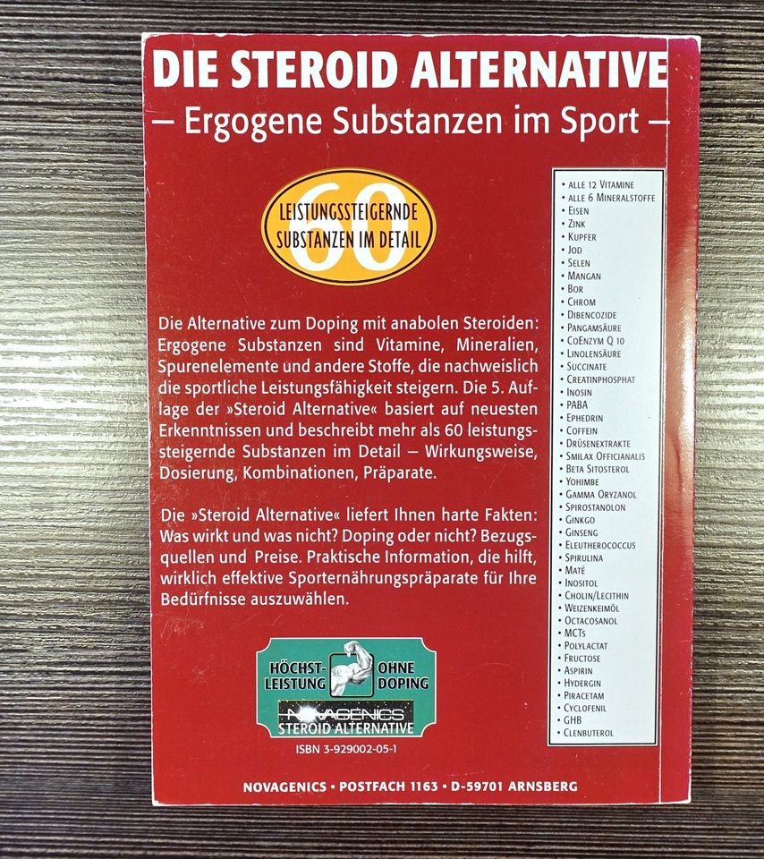 Buch Die Steroid Alternative – ergogene Substanzen im Sport in Neubrandenburg