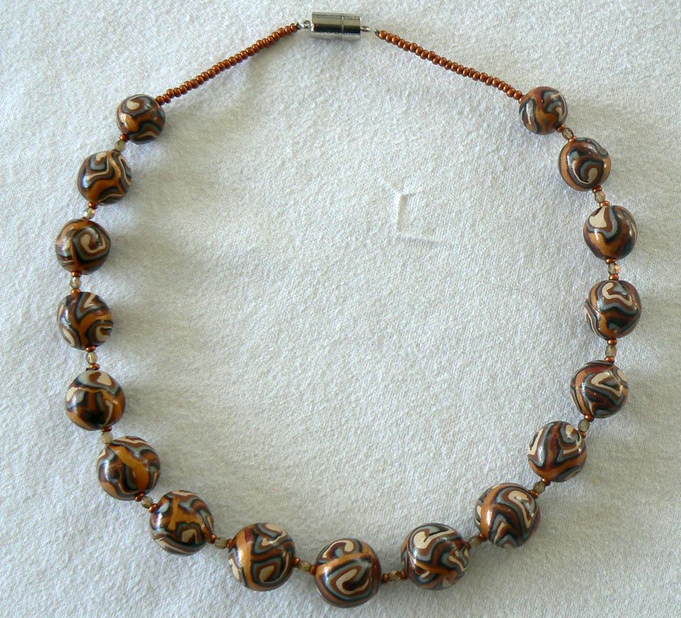 Collier marmoriert Halskette Magnetverschluss Kette Modeschmuck in Bad Neuenahr-Ahrweiler