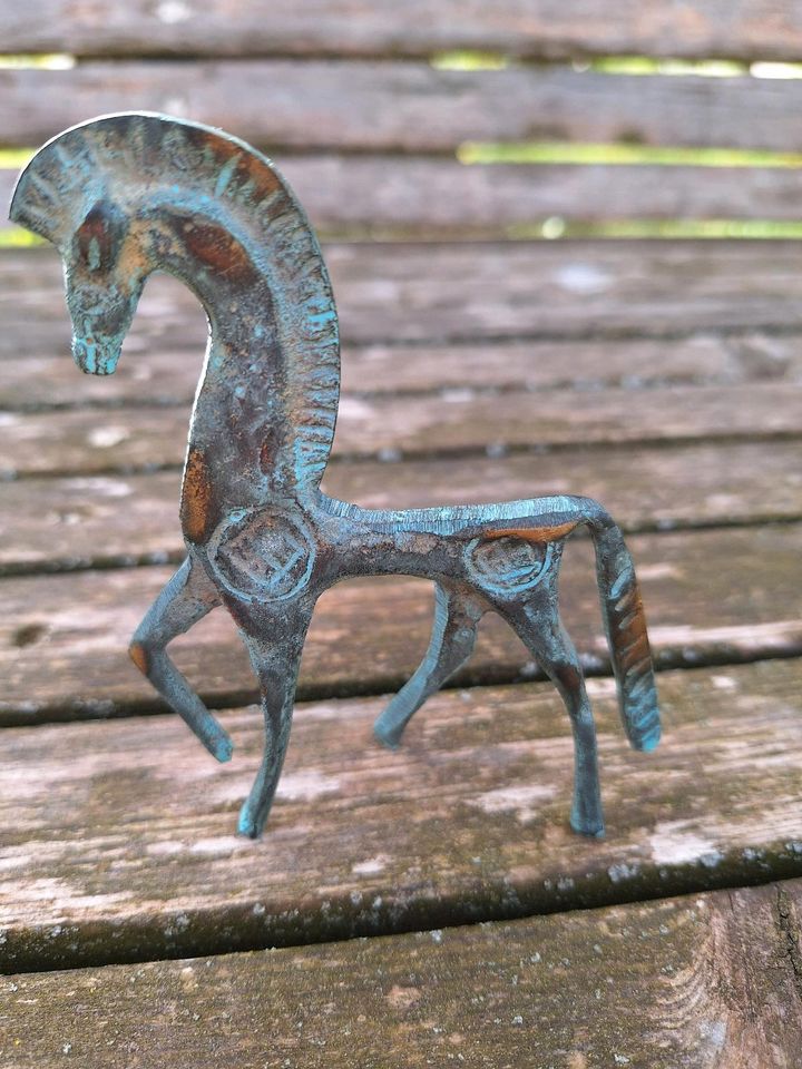 Etruskische Skulptur Pferd, Bronze 70er Jahre retro in Pfaffenhausen