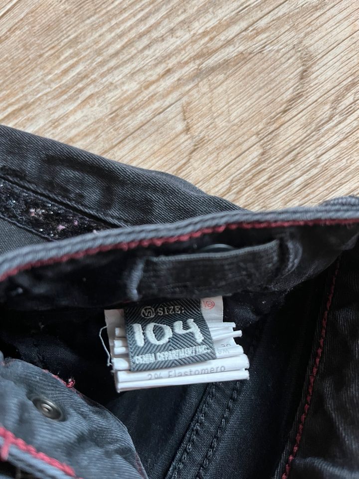 104 Vingino Jeans schwarz Glitzer wie neu top in Taunusstein