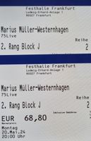 Biete 2x Tickets Westernhagen Frankfurt 20.05.24 Karten 2. Rang Frankfurt am Main - Gallusviertel Vorschau