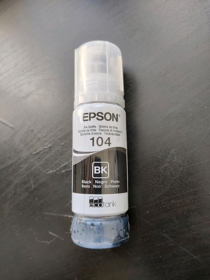 Epson schwarz Drucker Farbe Tinte ecotank  104 BK 65 ml in Kiel