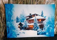 Beleuchtetes Leinwandbild, Hütte in Winterlandschaft, Bild Sachsen-Anhalt - Schkopau Vorschau