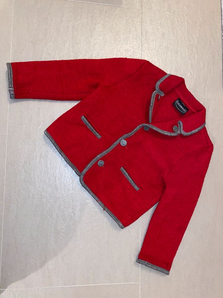 Giesswein Jacke rot 128 Walkjacke Janker Blazer Tracht in Bielefeld