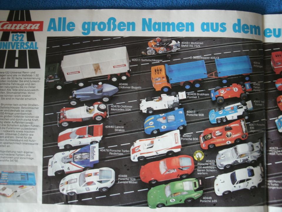 Carrera, 124, 132, 1979 Prospekt, Aufkleber, 3x Streckenplan usw. in Zirndorf