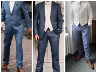 Herren Hochzeitsanzug 54  in skyblau m Weste u Plastron in Creme Brandenburg - Strausberg Vorschau