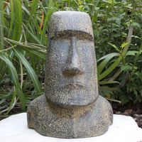 Steinfigur Moai Kopf Stein Gartenfigur 30 cm Bochum - Bochum-Wattenscheid Vorschau