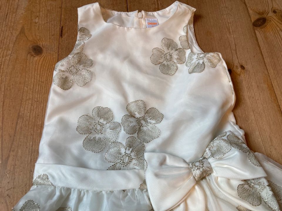 Festliches Kleid Tüll Creme Hochzeit 110 wie NEU in Grunow