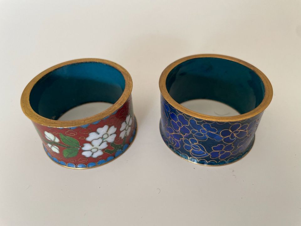 16 x Antik/Vintage Chinesischer Cloisonne Emaille Servietten Ring in Düsseldorf