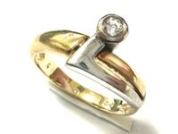 585er / 14kt Gelb Gold Weiss Gold Ring mit Diamant ca. 0,08ct Bochum - Bochum-Mitte Vorschau