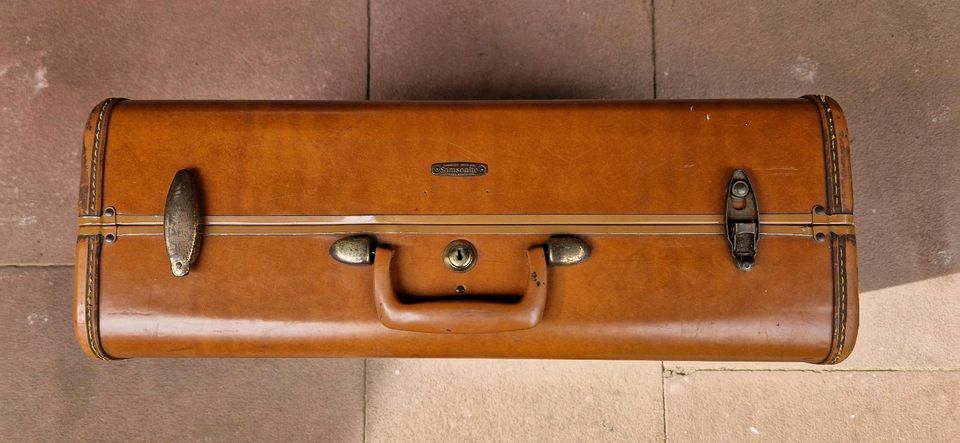 Alter Samsonite Koffer 4651, Vintage, Cognac-Farbe, 50er Jahre in Biebergemünd