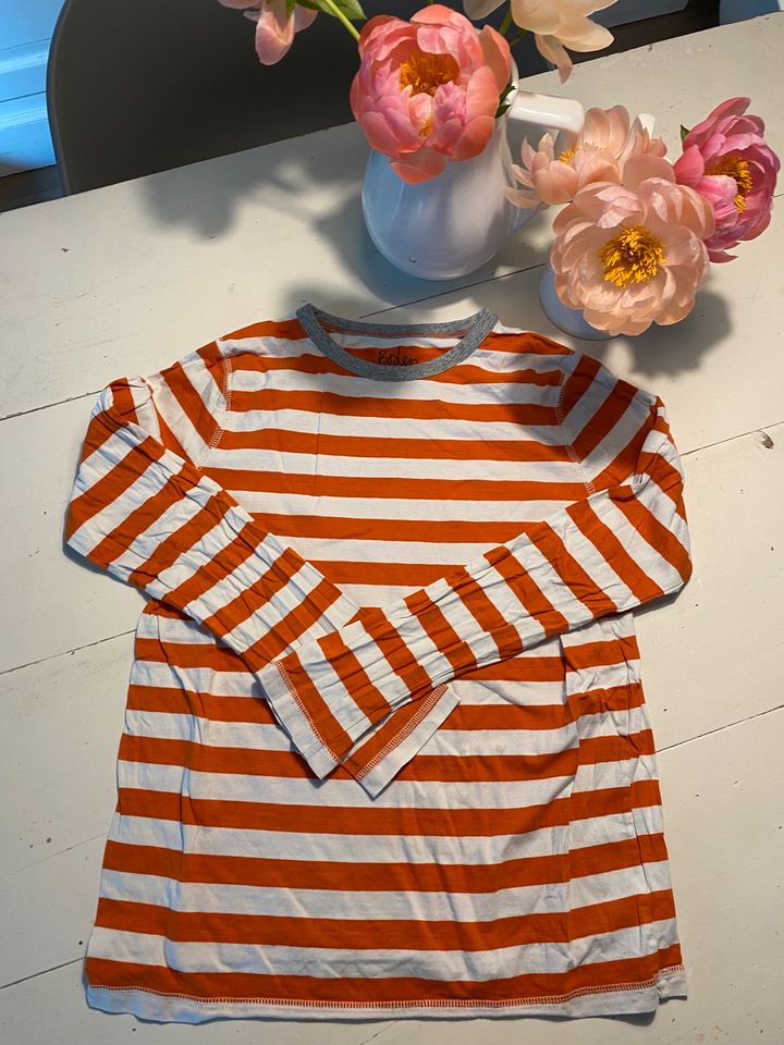 MINI BODEN Langarmshirt  Shirt orange-weiß Streifen 164 TOP in Düsseldorf
