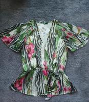 WickelBluse animal print Schößchentop tropical weiß grün pink Nordrhein-Westfalen - Goch Vorschau