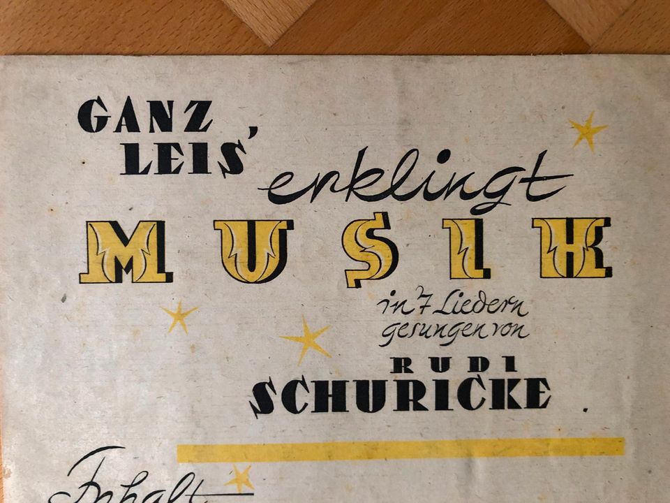 Klaviernoten + Text Rudi Schuricke Ganz leis' erklingt Musik 1947 in Detmold