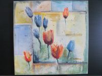 Original Aquarell Bild auf Leinwand Blumen Tulpen 50 x 50 Nordrhein-Westfalen - Troisdorf Vorschau