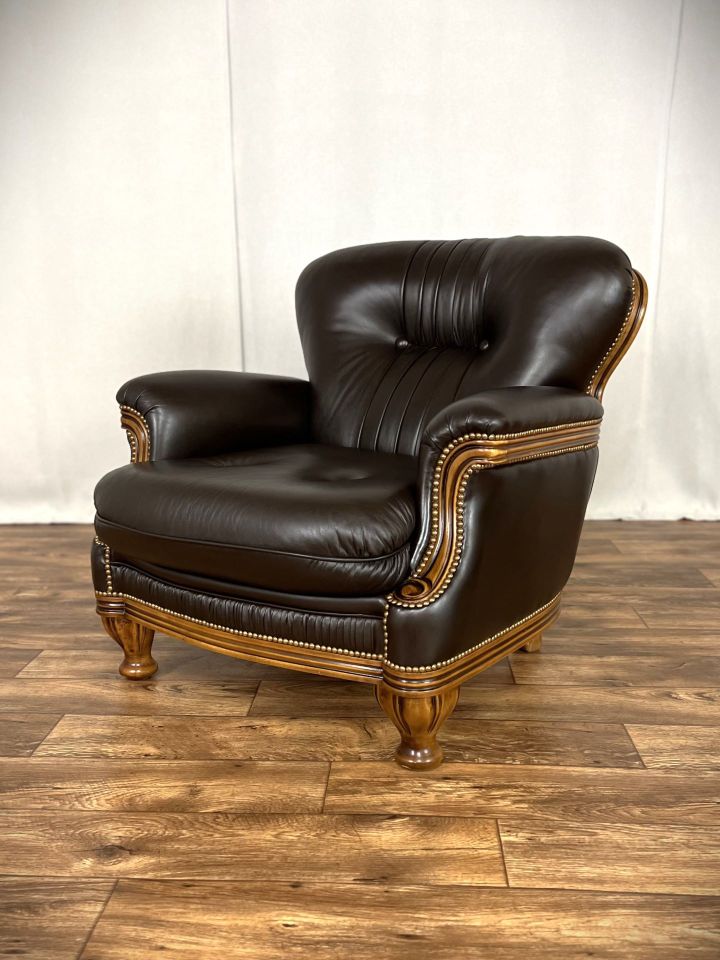 Chippendale Ledersessel Vintage Barock Clubsessel Chesterfield in Hüllhorst