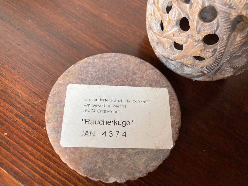 Räucherkugel Rose Crottendorf Erzgebirge Speckstein in Dresden