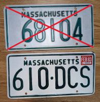 USA License Plate Massachusetts 1983 Nummernschild Kennzeichen Schleswig-Holstein - Lübeck Vorschau