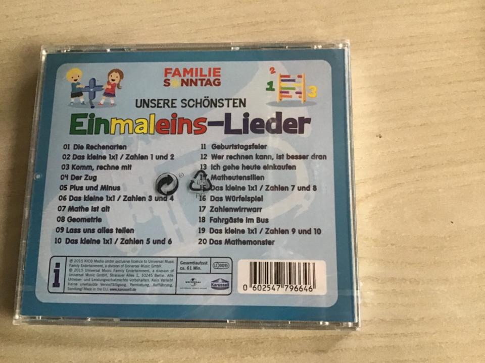 Neue CD „Einmaleins Lieder Fam. Sonntag „ in Lauffen