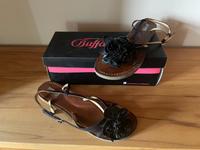 Buffalo Girl Sandalen mit Zehensteg schwarz Leder Gr. 41 Bayern - Hunderdorf Vorschau