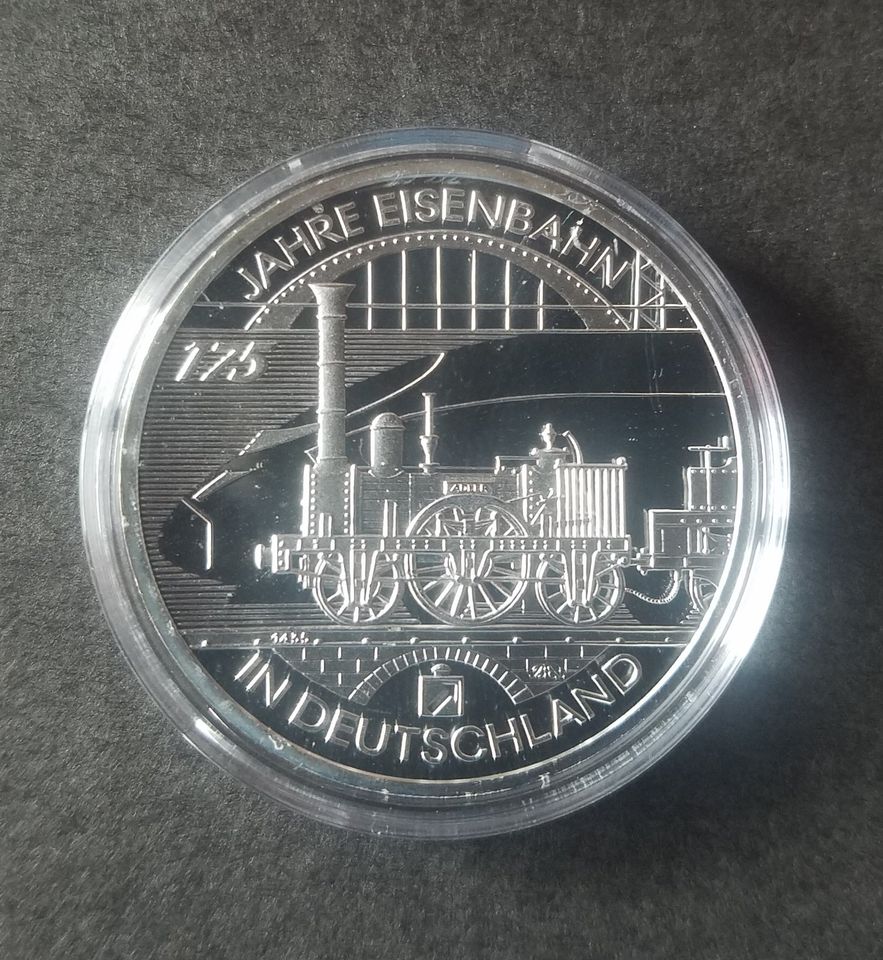 10€ Silber Gedenkmünze 175 Jahre Eisenbahn in Deutschland in Rötgesbüttel