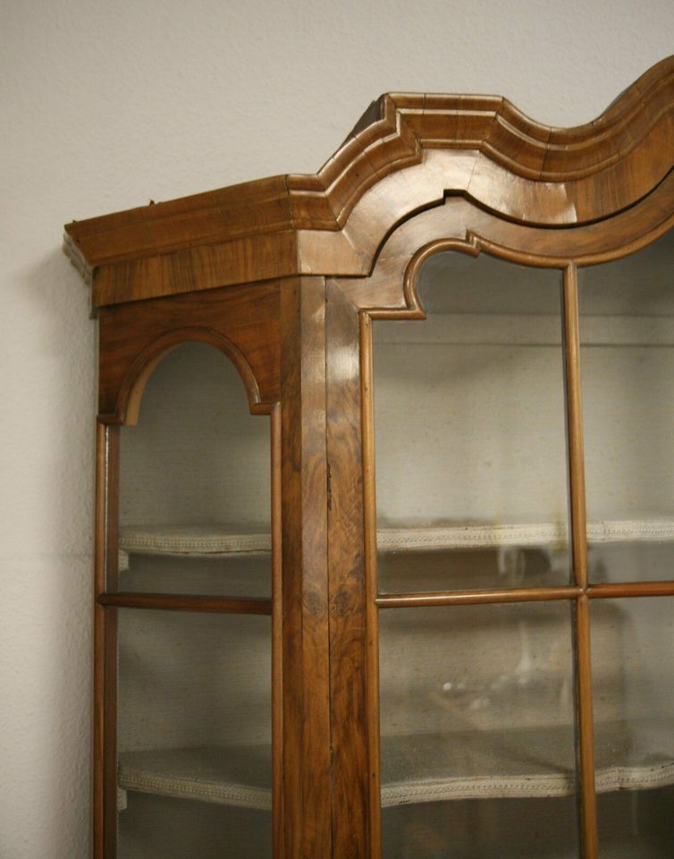 Antik 1860/70 Stollenaufsatz Vitrine Rokoko Louis Kommode Schrank in Asperg