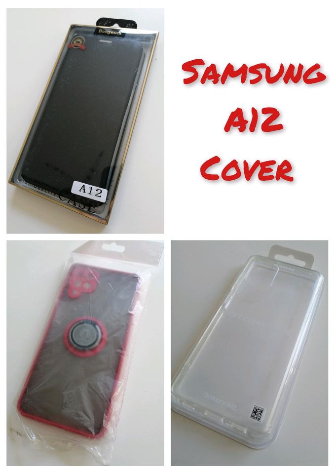 Samsung Galaxy A12 Bookcover Case Hülle Zubehör in Crossen an der Elster