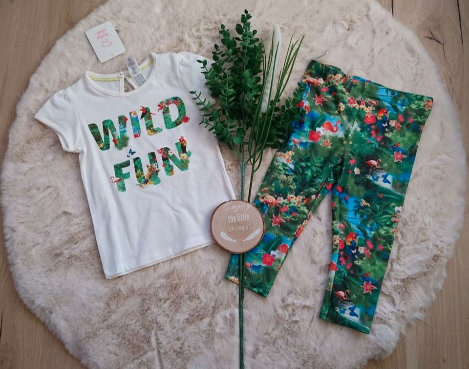 Sommer Set T-Shirt Leggings Dschungel Mädchen Gr. 86 NEU in Rühen