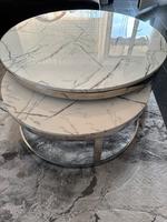 2er Couchtisch-Set in Marmoroptik – 100 cm & 80 cm Bayern - Krumbach Schwaben Vorschau