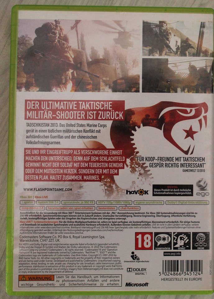 Microsoft Xbox 360 Operation Flashpoint: Red River in Frankfurt am Main
