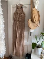 Lipsy Abendkleid Glamour Pailetten Gala Kleid Gr. 40 nude gold Mitte - Wedding Vorschau