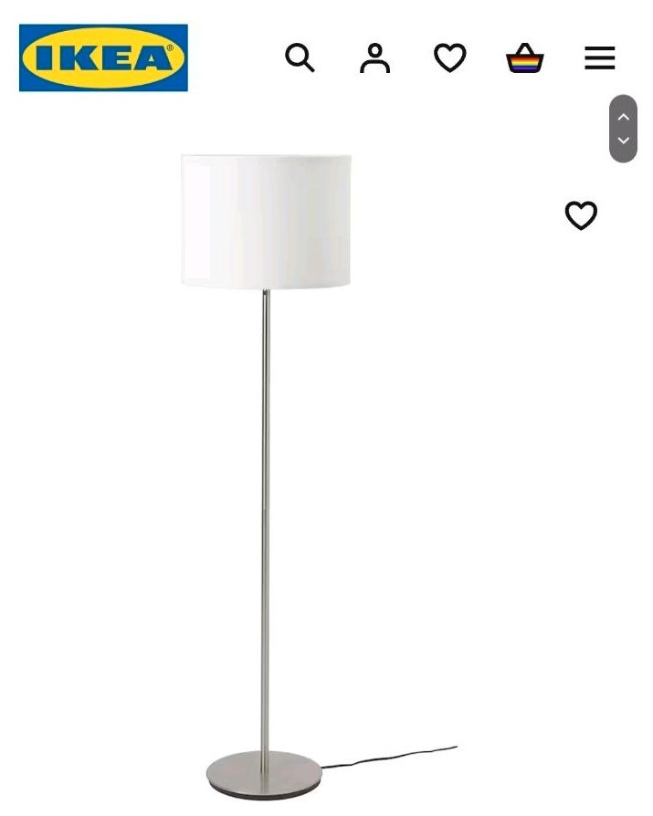 Ikea Skaftet / Ringsta Stehlampe weiss silber vernickelt in Düsseldorf