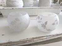 2 Teelichthalter Glas Weiß Shabby Düsseldorf - Bilk Vorschau