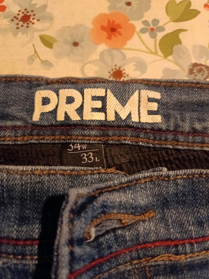 PREME Jeanshose, Hose tolles Design Größe 34 W 33 L gebraucht in Vilseck
